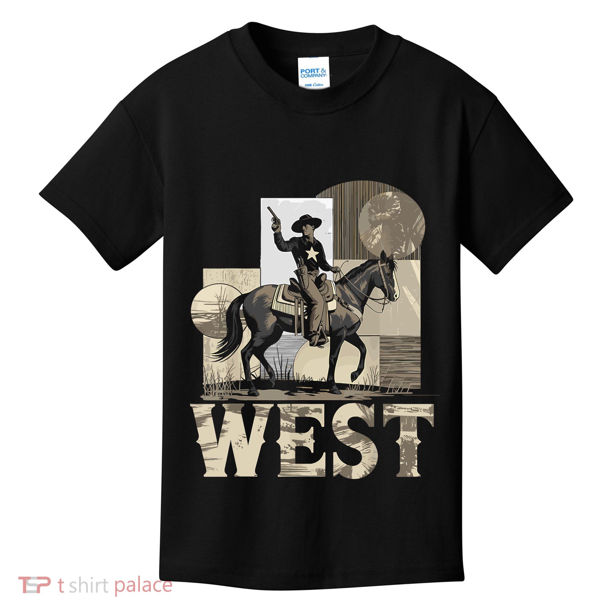 Western Cowboy Rodeo Horse Riding Vintage Retro Kids T-Shirt