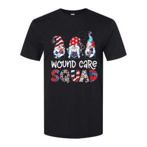 Wound Care Squad Gnomes 4th Of July Pride Nurse Stethoscope Softstyle CVC T-Shirt