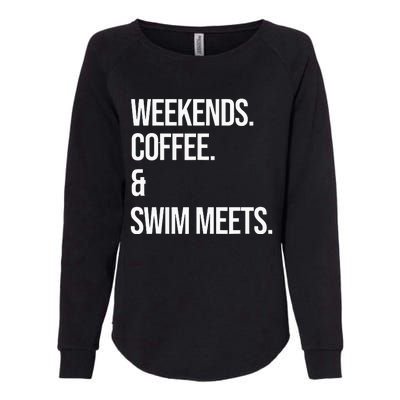 Weekends Coffee & Swim Meets Funny Swimming Club Womens California Wash Sweatshirt