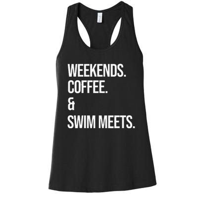 Weekends Coffee & Swim Meets Funny Swimming Club Women's Racerback Tank