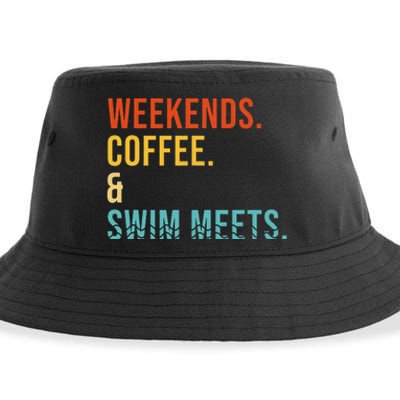 Weekends Coffee Swim Meets Drink Coffee Swimming Funny Swim Sustainable Bucket Hat