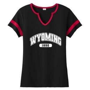 Wyoming Collegiate Style 1890 Ladies Halftime Notch Neck Tee