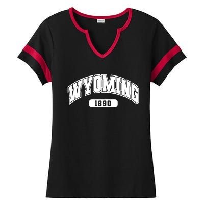 Wyoming Collegiate Style 1890 Ladies Halftime Notch Neck Tee