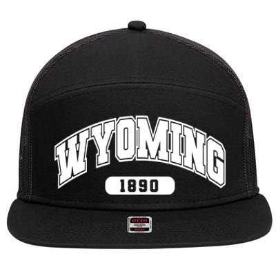 Wyoming Collegiate Style 1890 7 Panel Mesh Trucker Snapback Hat