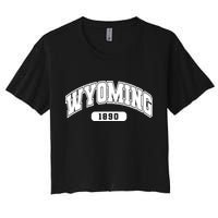 Wyoming Collegiate Style 1890 Women's Crop Top Tee