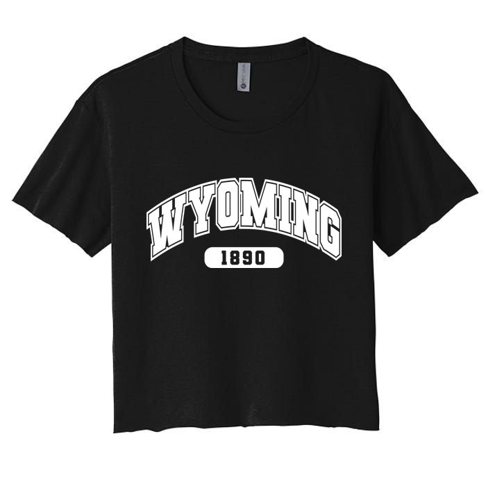 Wyoming Collegiate Style 1890 Women's Crop Top Tee