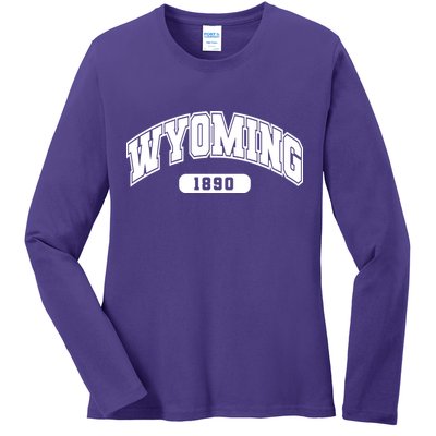 Wyoming Collegiate Style 1890 Ladies Long Sleeve Shirt