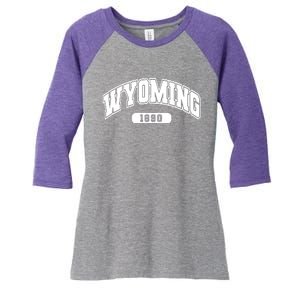 Wyoming Collegiate Style 1890 Women's Tri-Blend 3/4-Sleeve Raglan Shirt