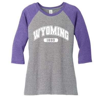 Wyoming Collegiate Style 1890 Women's Tri-Blend 3/4-Sleeve Raglan Shirt