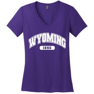 Wyoming Collegiate Style 1890 Women's V-Neck T-Shirt