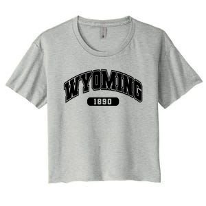 Wyoming Collegiate Style 1890 Women's Crop Top Tee