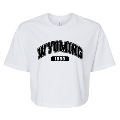 Wyoming Collegiate Style 1890 Bella+Canvas Jersey Crop Tee