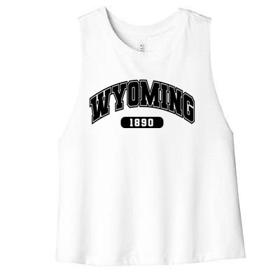 Wyoming Collegiate Style 1890 Women's Racerback Cropped Tank