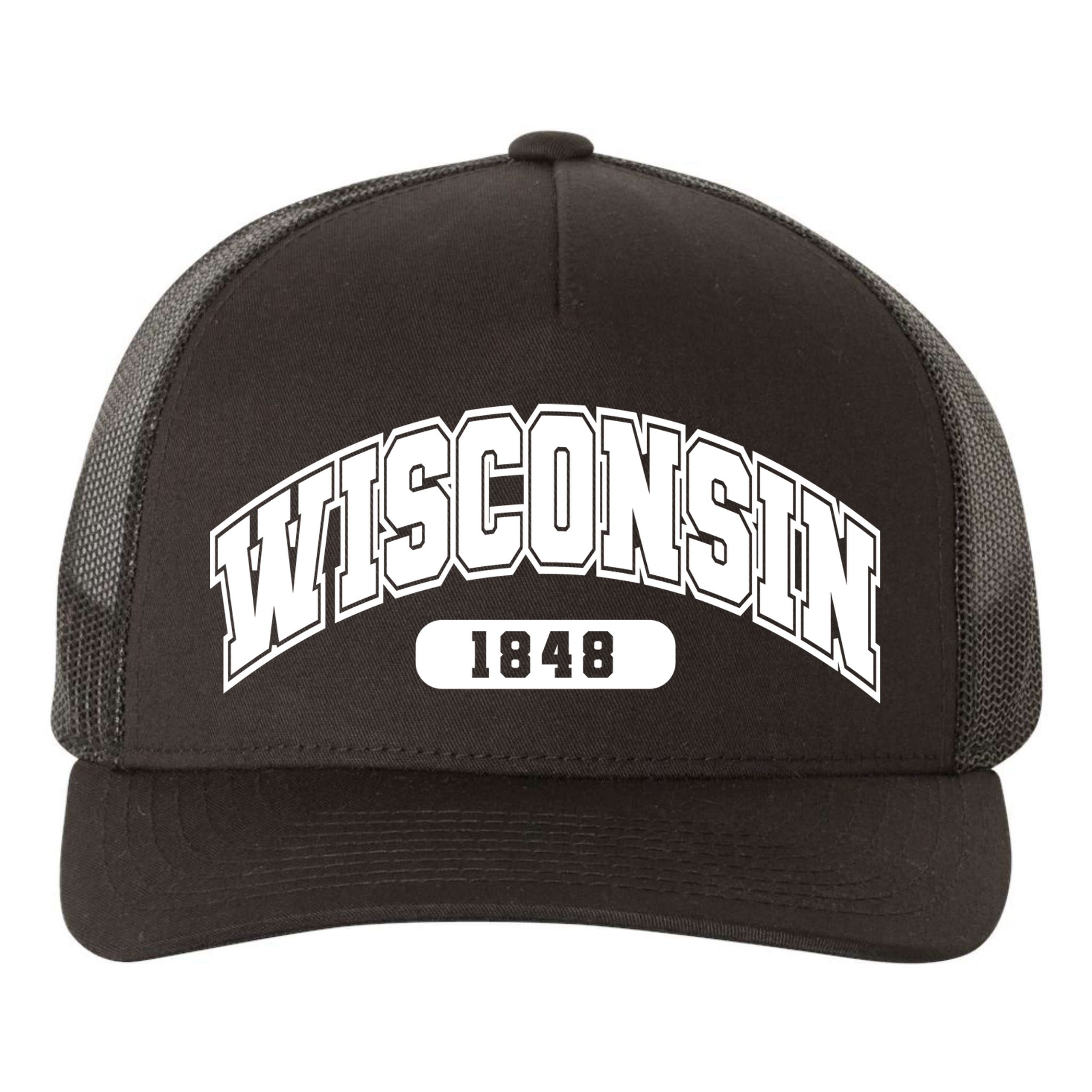 Wisconsin Collegiate Style 1848 Yupoong Adult 5-Panel Trucker Hat