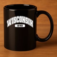 Wisconsin Collegiate Style 1848 11oz C Handle Ceramic Mug