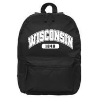 Wisconsin Collegiate Style 1848 16 in Basic Backpack