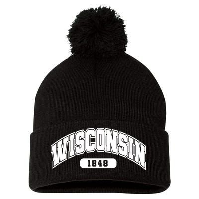 Wisconsin Collegiate Style 1848 Pom Pom 12in Knit Beanie