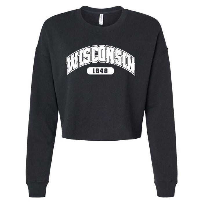 Wisconsin Collegiate Style 1848 Cropped Pullover Crew