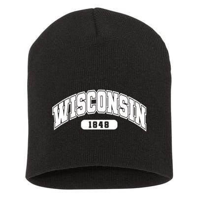 Wisconsin Collegiate Style 1848 Short Acrylic Beanie