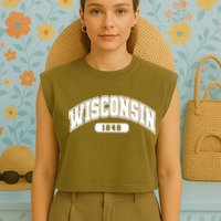 Wisconsin Collegiate Style 1848 Garment-Dyed Women's Muscle Tee