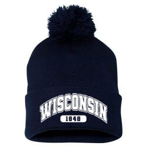 Wisconsin Collegiate Style 1848 Pom Pom 12in Knit Beanie