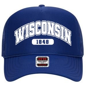 Wisconsin Collegiate Style 1848 High Crown Mesh Back Trucker Hat