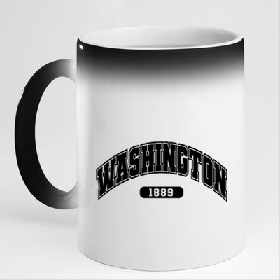 Washington Collegiate Style 1889 11oz Black Color Changing Mug