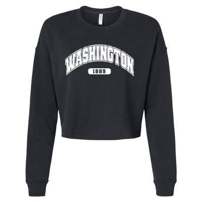 Washington Collegiate Style 1889 Cropped Pullover Crew