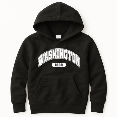 Washington Collegiate Style 1889 Kids Hoodie