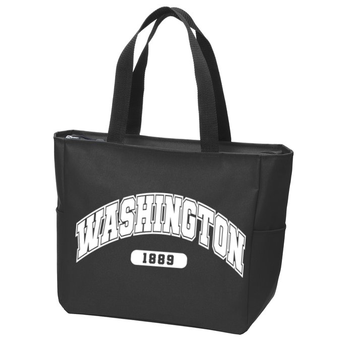 Washington Collegiate Style 1889 Zip Tote Bag