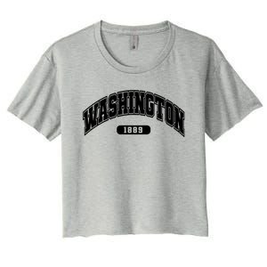 Washington Collegiate Style 1889 Women's Crop Top Tee