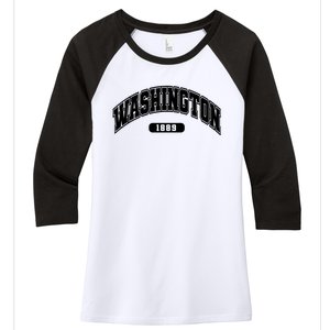 Washington Collegiate Style 1889 Women's Tri-Blend 3/4-Sleeve Raglan Shirt