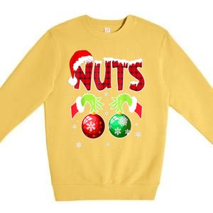 Women Christmas Snow Couples Chest Nuts Matching Chestnuts Xmas Gift Premium Crewneck Sweatshirt