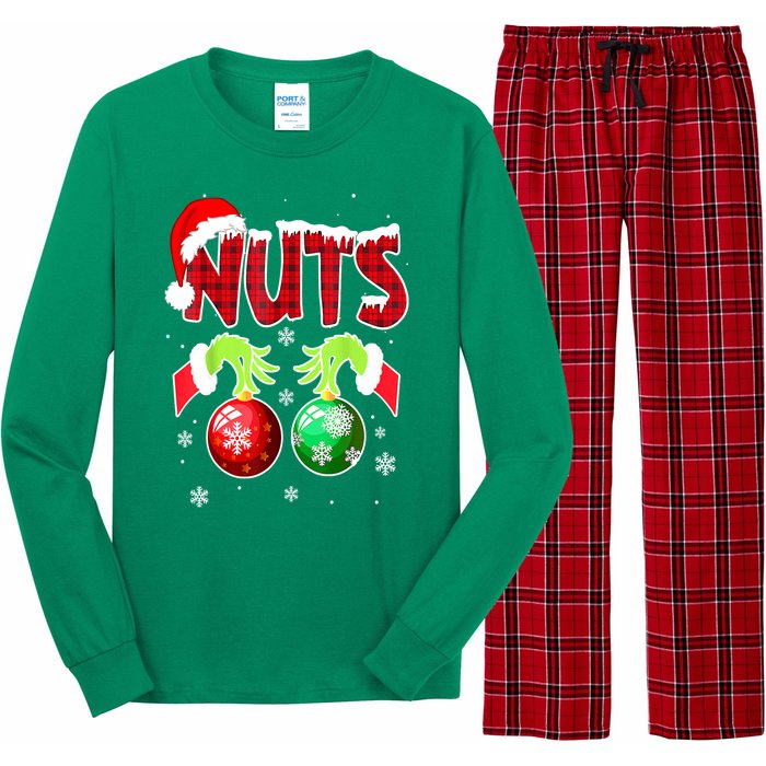 Women Christmas Snow Couples Chest Nuts Matching Chestnuts Xmas Gift Long Sleeve Pajama Set