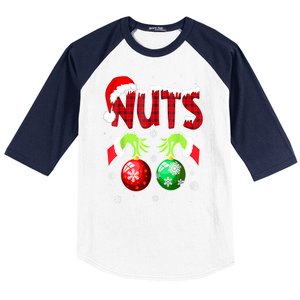 Women Christmas Snow Couples Chest Nuts Matching Chestnuts Xmas Gift Baseball Sleeve Shirt