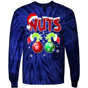 Women Christmas Snow Couples Chest Nuts Matching Chestnuts Xmas Gift Tie-Dye Long Sleeve Shirt