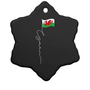 Wales Cymru Signature Flag Pole Patriotic Welsh Flag Ceramic Star Ornament