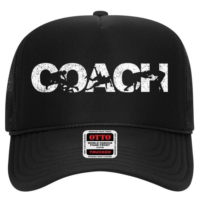 Wrestling Coach Scholastic Wrestling Folkstyle Wrestling High Crown Mesh Back Trucker Hat