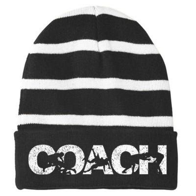 Wrestling Coach Scholastic Wrestling Folkstyle Wrestling Striped Beanie with Solid Band