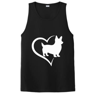 Welsh Corgi Silhouette Heart Love Dog Cute Gift PosiCharge Competitor Tank