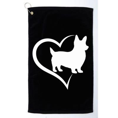 Welsh Corgi Silhouette Heart Love Dog Cute Gift Golf Towel