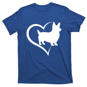 Welsh Corgi Silhouette Heart Love Dog Cute Gift T-Shirt