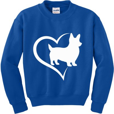 Welsh Corgi Silhouette Heart Love Dog Cute Gift Kids Sweatshirt