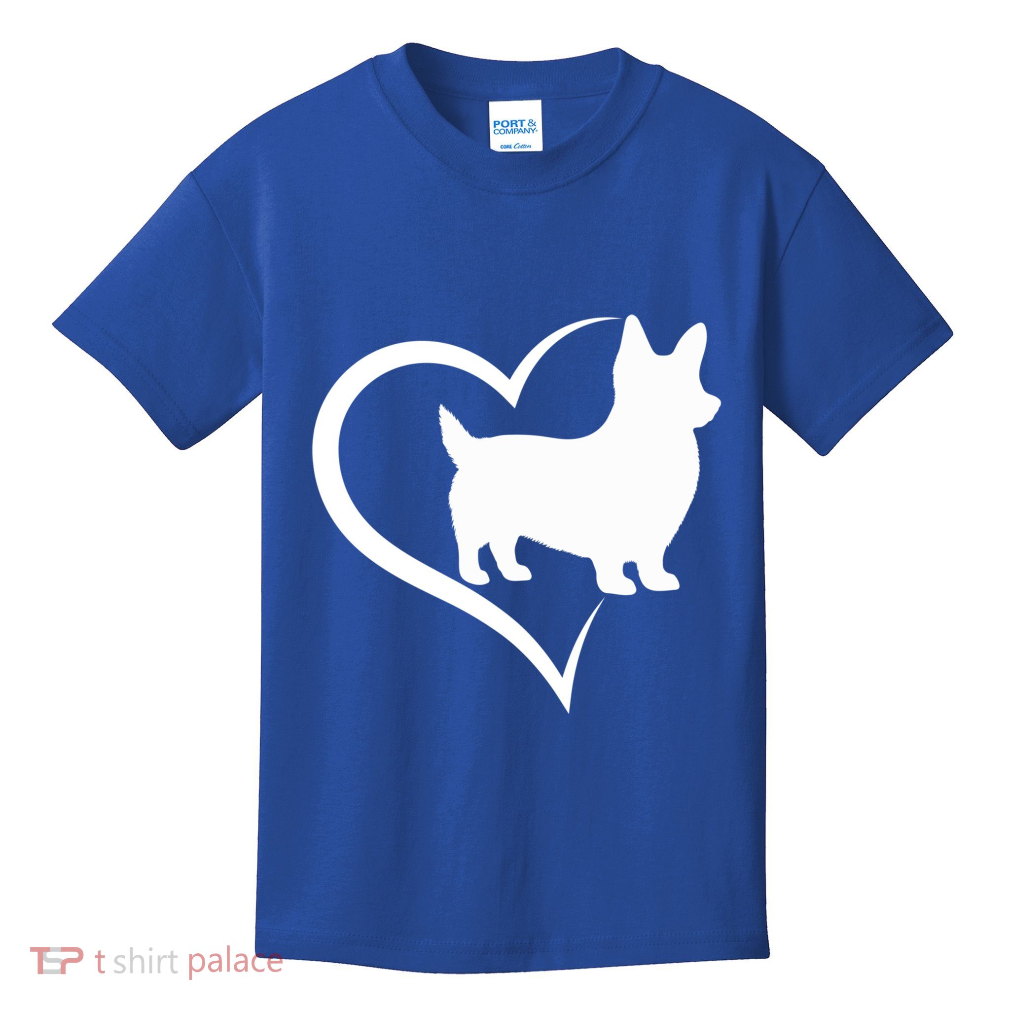 Welsh Corgi Silhouette Heart Love Dog Cute Gift Kids T-Shirt