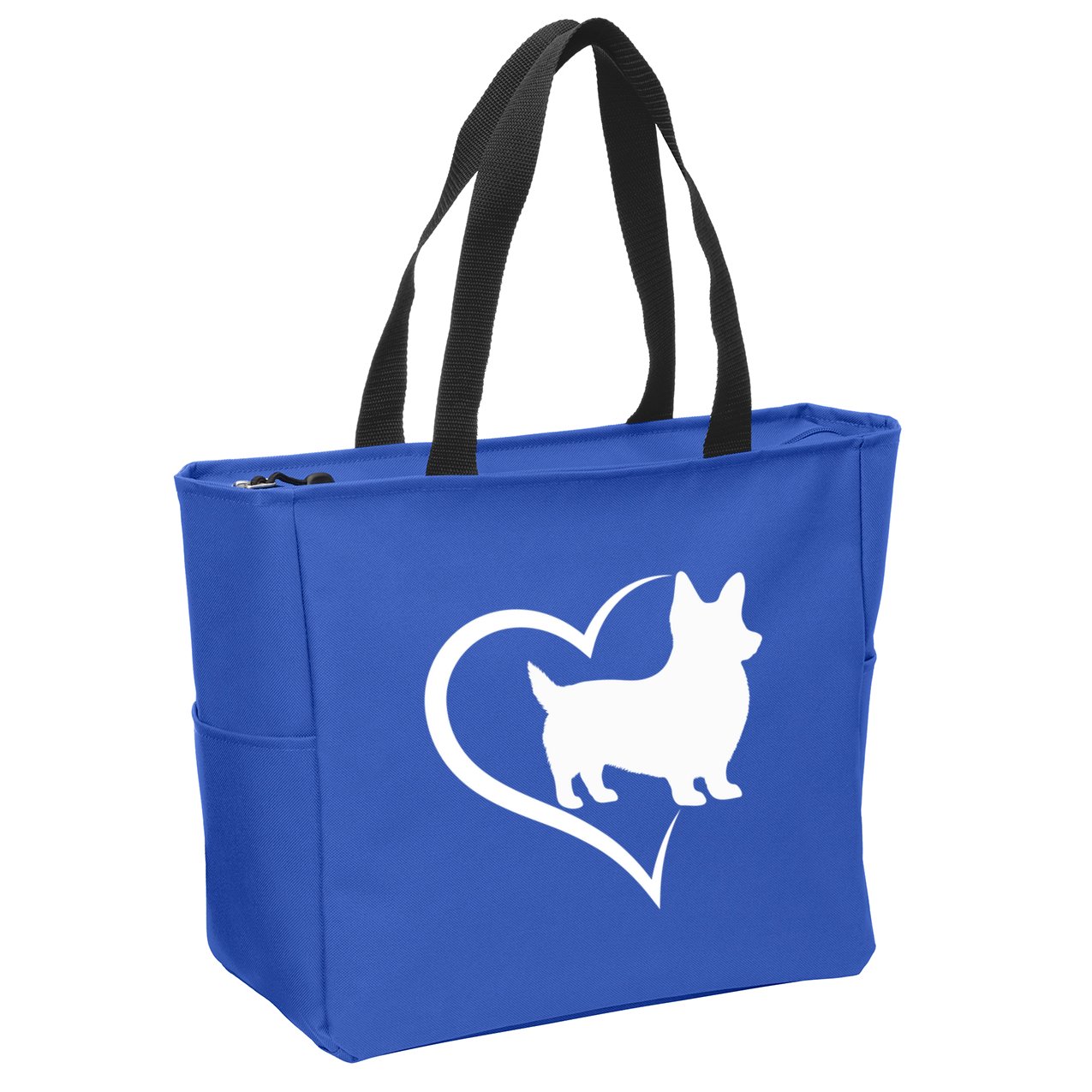 Welsh Corgi Silhouette Heart Love Dog Cute Gift Zip Tote Bag