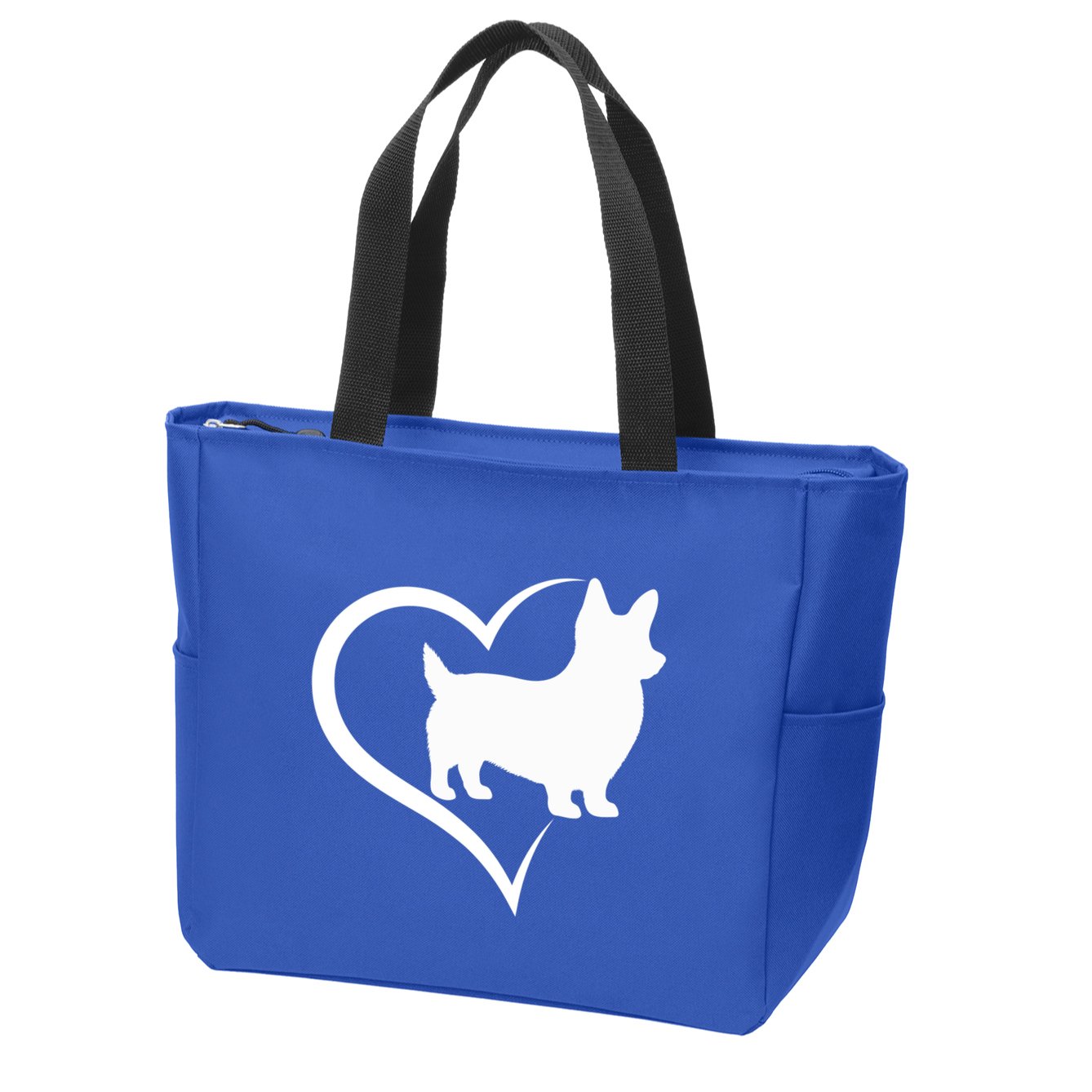 Welsh Corgi Silhouette Heart Love Dog Cute Gift Zip Tote Bag