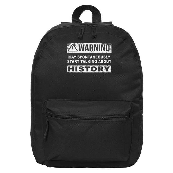 Warning Can Spontaneously Start Talking About History 16 in Basic Backpack