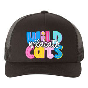 Wildcats Colorful School Spirit Yupoong Adult 5-Panel Trucker Hat