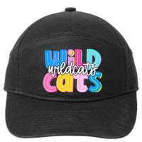 Wildcats Colorful School Spirit 7-Panel Snapback Hat