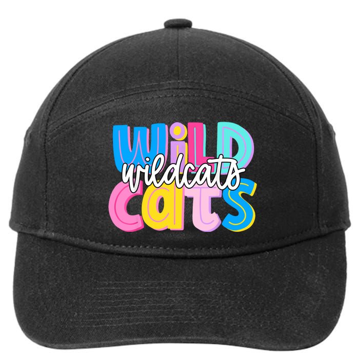 Wildcats Colorful School Spirit 7-Panel Snapback Hat